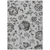 10' X 14' Gray Charcoal And Silver Floral Washable Indoor Outdoor Area Rug Transitional Style - Gray, Charcoal, Silver Color