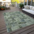 10' X 14' Green And Mint Green Geometric Washable Indoor Outdoor Area Rug
