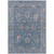 10' X 14' Blue And Beige Floral Washable Indoor Outdoor Area Rug