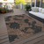 9' X 12' Chocolate And Charcoal Abstract Washable Indoor Outdoor Area Rug