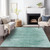 10' X 14' Aqua And Teal Blue Abstract Washable Indoor Outdoor Area Rug