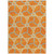8' X 10' Orange And Blue Geometric Washable Indoor Outdoor Area Rug