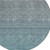 8' Teal Blue Gray And Charcoal Round Ombre Washable Indoor Outdoor Area Rug