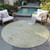 8' Beige Taupe And Brown Round Oriental Washable Indoor Outdoor Area Rug
