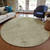 8' Beige Taupe And Brown Round Oriental Washable Indoor Outdoor Area Rug