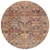 8' Terra Cotta And Charcoal Round Damask Washable Indoor Outdoor Area Rug