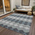 10' X 14' Gray Black And Green Geometric Washable Indoor Outdoor Area Rug