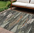 8' X 10' Charcoal Copper And Ivory Abstract Washable Indoor Outdoor Area Rug