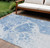 8' X 10' Sky Blue And Denim Blue Nautical Washable Indoor Outdoor Area Rug