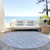 8' Sky Blue And Denim Blue Round Striped Washable Indoor Outdoor Area Rug Transitional Style - Sky Blue, Denim Blue Color