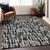 9' X 12' Black Gray And Ivory Abstract Washable Indoor Outdoor Area Rug Transitional Style - Black, Gray, Ivory Color