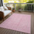 10' X 14' Pink And Ivory Geometric Washable Indoor Outdoor Area Rug Transitional Style - Pink, Ivory Color