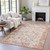 10' X 14' Pink And Ivory Patchwork Washable Indoor Outdoor Area Rug