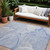 9' X 12' Blue Abstract Washable Non Skid Indoor Outdoor Area Rug - 608219036263