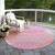 8' Pink Copper And Ivory Round Geometric Washable Indoor Outdoor Area Rug