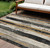 9' X 12' Taupe And Gold Striped Washable Indoor Outdoor Area Rug