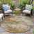 8' Copper And Ivory Round Abstract Washable Indoor Outdoor Area Rug - Copper, Ivory