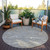 8' Gray Brown And Ivory Round Abstract Washable Indoor Outdoor Area Rug - Gray, Brown, Ivory
