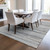 9' X 12' Gray Silver And Blue Striped Washable Indoor Outdoor Area Rug