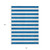 8' X 10' Navy Blue Striped Washable Non Skid Indoor Outdoor Area Rug - 608219085735