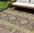 8' X 10' Green Geometric Washable Indoor Outdoor Area Rug