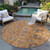 8' Terra Cotta Beige And Gray Round Oriental Washable Indoor Outdoor Area Rug