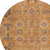 8' Terra Cotta Beige And Gray Round Oriental Washable Indoor Outdoor Area Rug