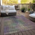 9' X 12' Plum Olive Green And Lavender Abstract Washable Indoor Outdoor Area Rug