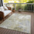 8' X 10' Beige And Ivory Floral Washable Indoor Outdoor Area Rug - Beige, Ivory