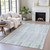 9' X 12' Mint Green And Ivory Striped Washable Indoor Outdoor Area Rug - Mint Green, Ivory