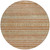 8' Terra Cotta And Rust Round Striped Washable Indoor Outdoor Area Rug