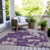 10' X 14' Purple And Lavender Abstract Washable Indoor Outdoor Area Rug Transitional Style - Purple, Lavender Color