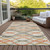 9' X 12' Orange Ivory And Gray Abstract Washable Indoor Outdoor Area Rug