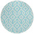 8' Aqua And Ivory Round Geometric Washable Indoor Outdoor Area Rug