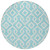 8' Aqua And Ivory Round Geometric Washable Indoor Outdoor Area Rug - Aqua, Ivory