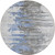 8' Blue Gray And Silver Round Abstract Washable Indoor Outdoor Area Rug