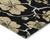 8' X 10' Black And Gold Floral Washable Indoor Outdoor Area Rug