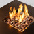 50000 BTU 27" Brown Steel Propane Square Fire Pit Table With Cover