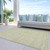 9' X 12' Wheat Gold And Tan Striped Washable Indoor Outdoor Area Rug