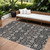 9' X 12' Black Brown And Beige Floral Washable Indoor Outdoor Area Rug