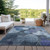 8' X 10' Gray and Blue Abstract Washable Non Skid Indoor Outdoor Area Rug