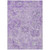9' X 12' Lavender And Gray Damask Washable Indoor Outdoor Area Rug