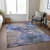 10' X 14' Navy Blue And Beige Abstract Washable Indoor Outdoor Area Rug