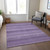 10' X 14' Lavender And Purple Striped Washable Indoor Outdoor Area Rug - Lavender, Purple