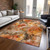 9' X 12' Orange And Gray Floral Washable Indoor Outdoor Area Rug - 880016678130