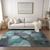 10' X 14' Gray Blue and Purple Abstract Washable Non Skid Indoor Outdoor Area Rug