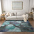 10' X 14' Gray Blue and Purple Abstract Washable Non Skid Indoor Outdoor Area Rug