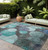 10' X 14' Gray Blue and Purple Abstract Washable Non Skid Indoor Outdoor Area Rug