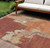 10' X 14' Orange And Burnt Orange Abstract Washable Indoor Outdoor Area Rug