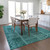 10' X 14' Turquoise Teal Blue And Aqua Patchwork Washable Indoor Outdoor Area Rug